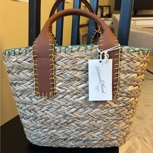 NWT Universal Thread Wicker Tote with Brown Accents